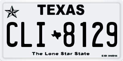 TX license plate CLI8129