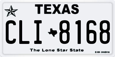 TX license plate CLI8168