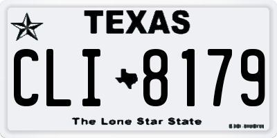 TX license plate CLI8179