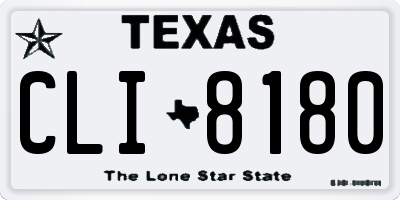 TX license plate CLI8180