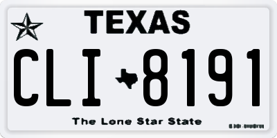 TX license plate CLI8191