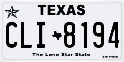 TX license plate CLI8194