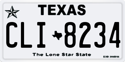 TX license plate CLI8234