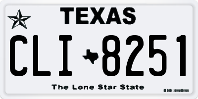 TX license plate CLI8251