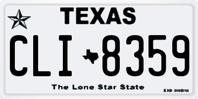 TX license plate CLI8359
