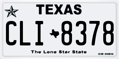 TX license plate CLI8378