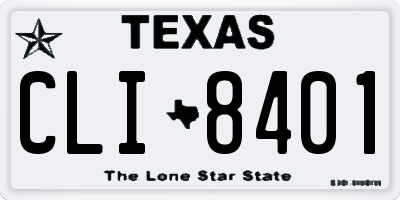 TX license plate CLI8401