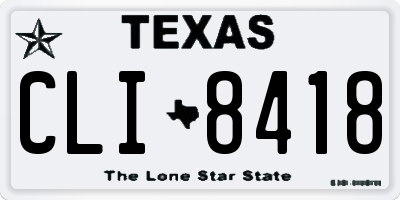 TX license plate CLI8418