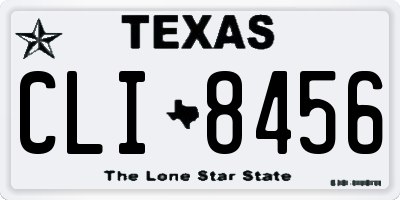 TX license plate CLI8456