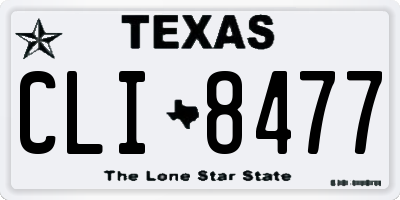TX license plate CLI8477