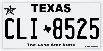 TX license plate CLI8525