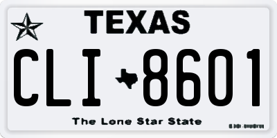 TX license plate CLI8601
