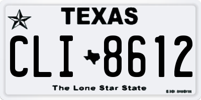 TX license plate CLI8612