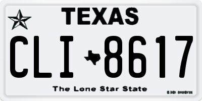 TX license plate CLI8617