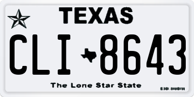 TX license plate CLI8643