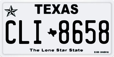 TX license plate CLI8658