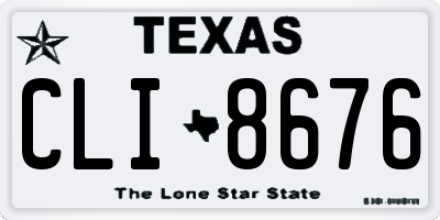 TX license plate CLI8676