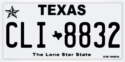 TX license plate CLI8832