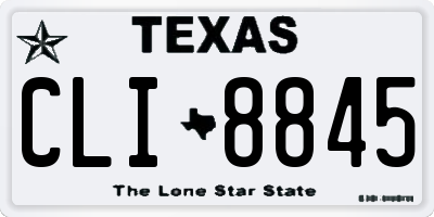 TX license plate CLI8845