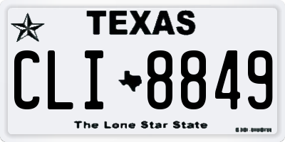 TX license plate CLI8849