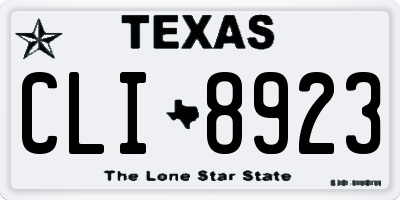 TX license plate CLI8923