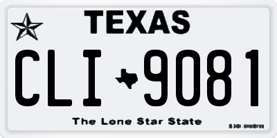 TX license plate CLI9081