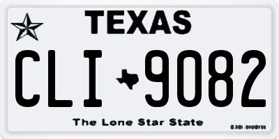 TX license plate CLI9082