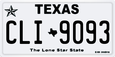 TX license plate CLI9093