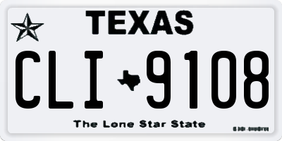 TX license plate CLI9108