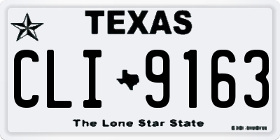 TX license plate CLI9163