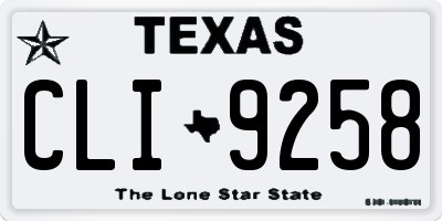 TX license plate CLI9258