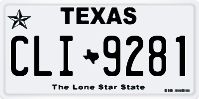 TX license plate CLI9281