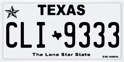 TX license plate CLI9333