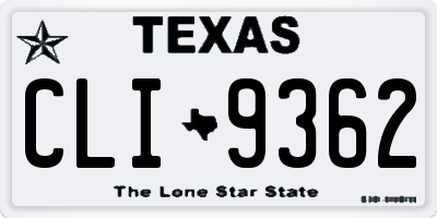 TX license plate CLI9362