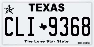 TX license plate CLI9368
