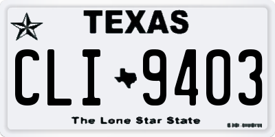 TX license plate CLI9403