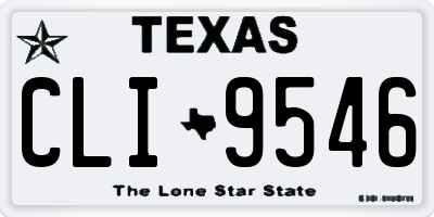 TX license plate CLI9546