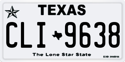TX license plate CLI9638