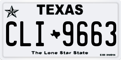 TX license plate CLI9663