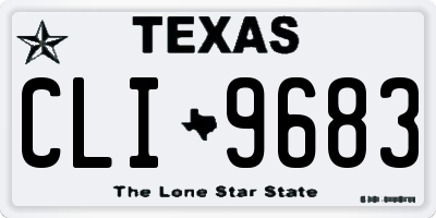 TX license plate CLI9683