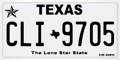 TX license plate CLI9705
