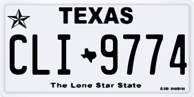 TX license plate CLI9774