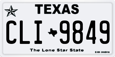 TX license plate CLI9849