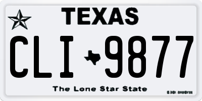 TX license plate CLI9877