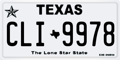 TX license plate CLI9978