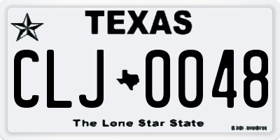 TX license plate CLJ0048