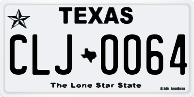 TX license plate CLJ0064