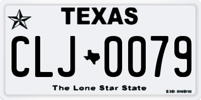 TX license plate CLJ0079