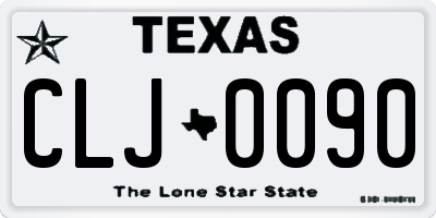 TX license plate CLJ0090