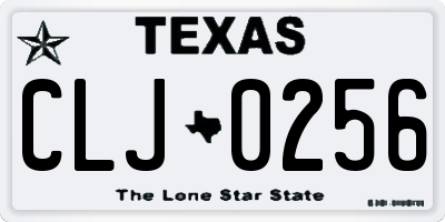 TX license plate CLJ0256